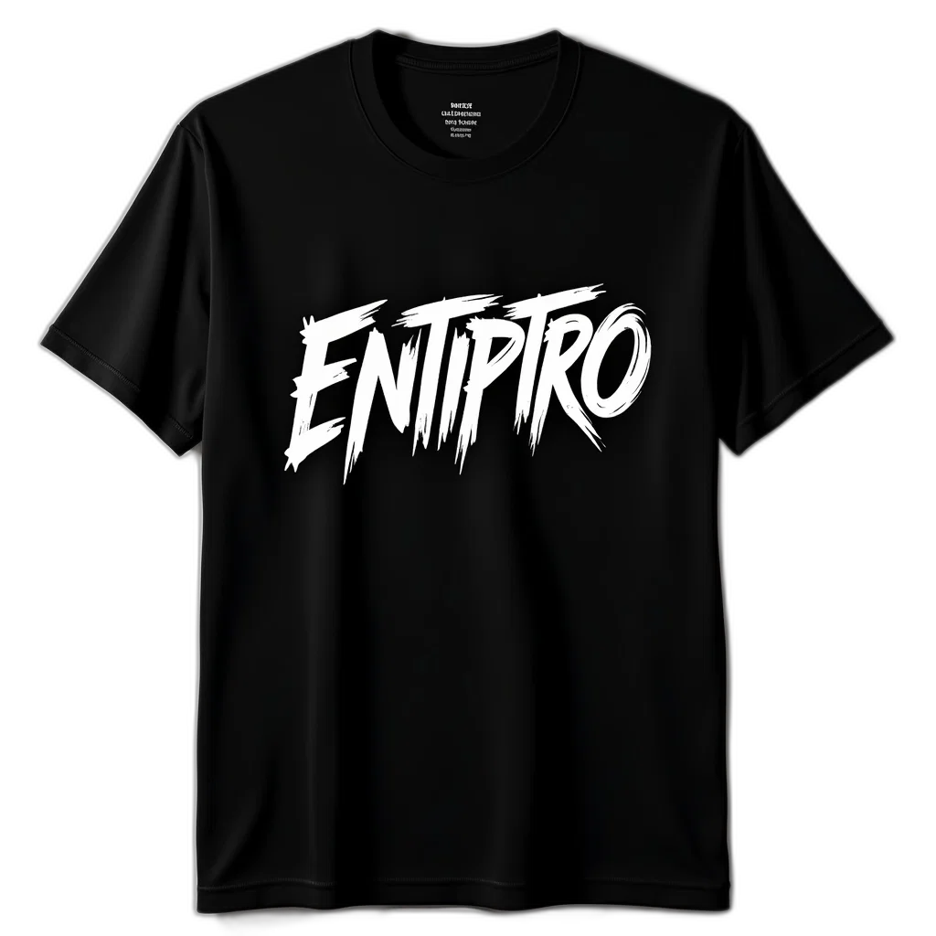 black, t-shirt, word, entiptro, written, white, graffiti-style, letters transparent PNG cut-out