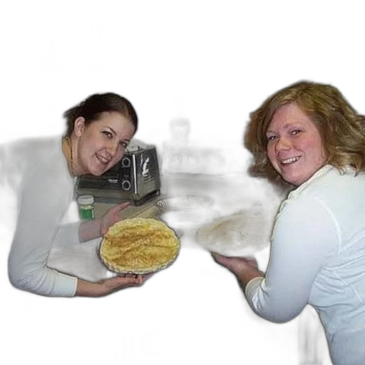food, two, women, proudly, display, their, freshly, baked transparent PNG cut-out