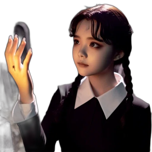 3d render, concept art, photorealistic, anime, outer space, underwater, woman, dark transparent PNG cut-out