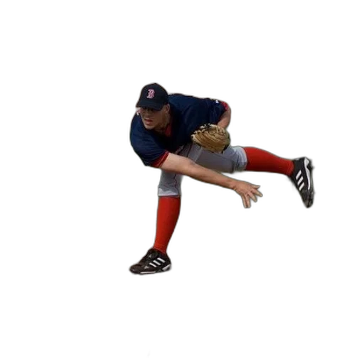 creature, baseball, player, blue, uniform, red, socks, pitching transparent PNG cut-out