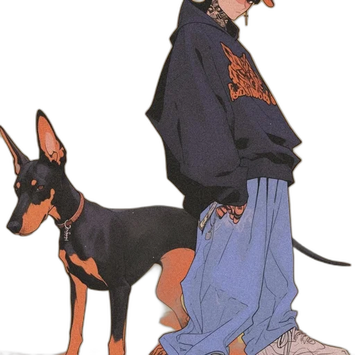 jacket, animal, creature, concept art, anime, cyberpunk, photorealistic, dark transparent PNG cut-out