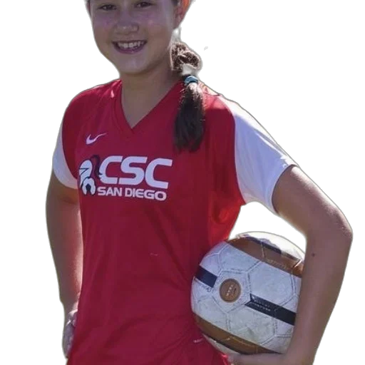 young, girl, wearing, red, csc, san, diego, soccer transparent PNG cut-out