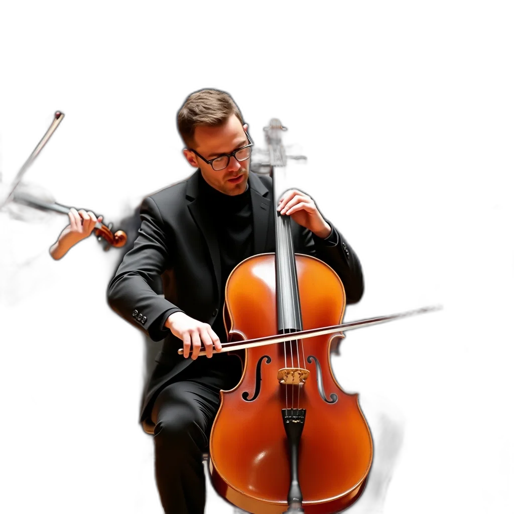 staff, group, musicians, playing, orchestra, main, focus, man transparent PNG cut-out