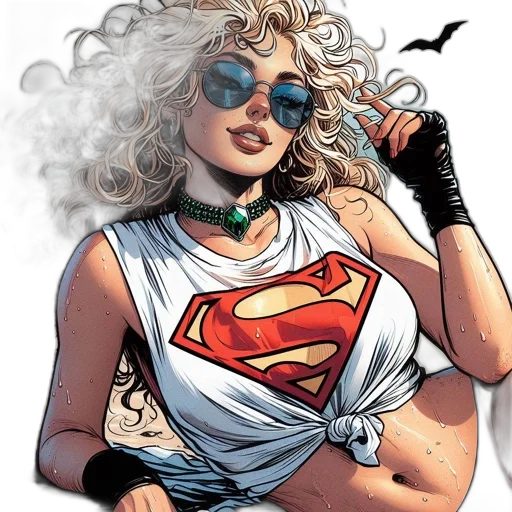 comic book art, concept art, cartoon, comical, illustration, features, woman, curly transparent PNG cut-out