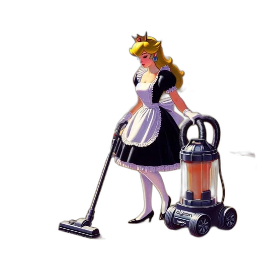 dress, staff, robot, concept art, 3d render, cartoon, watercolor, maid transparent PNG cut-out