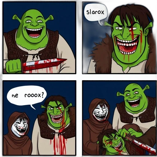 comic book art, concept art, fantasy art, cartoon, fire, ogre, laughs, manically transparent PNG cut-out