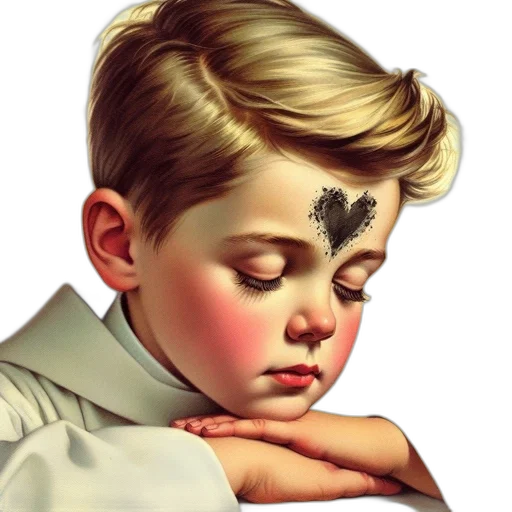 face, photorealistic, oil painting, fantasy art, concept art, young, boy, heart transparent PNG cut-out