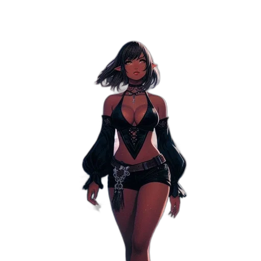 dress, staff, jacket, weapon, concept art, comic book art, fantasy art, cyberpunk transparent PNG cut-out