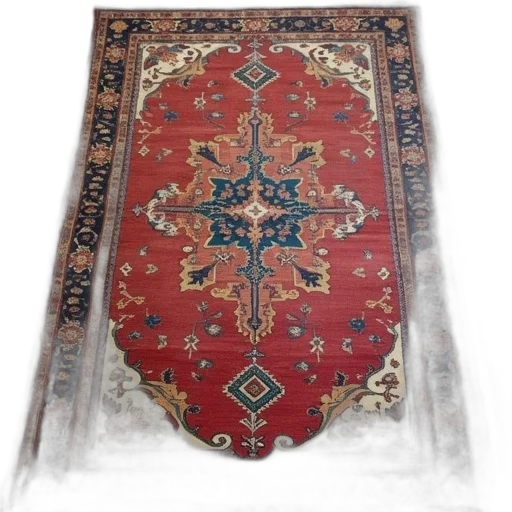 staff, vintage, persian, rug, faded, worn, appearance, featuring transparent PNG cut-out