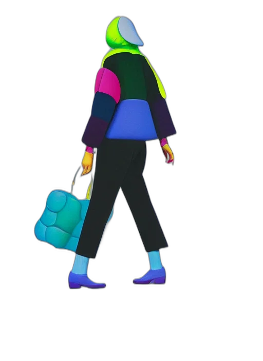 jacket, shoes, staff, umbrella transparent PNG cut-out