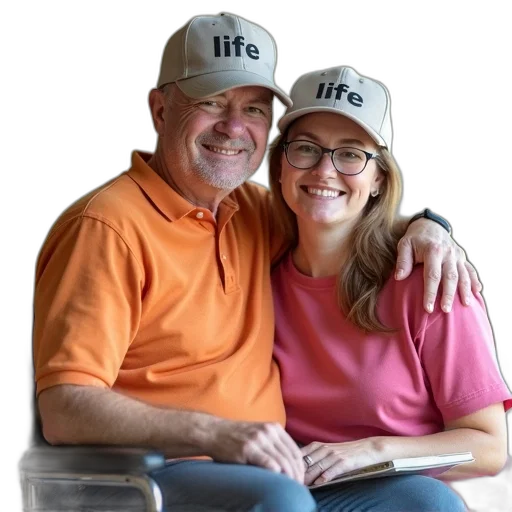 hat, photorealistic, man, woman, standing, together, both, wearing transparent PNG cut-out
