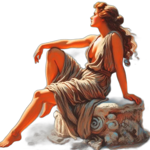 dress, jewelry, fantasy art, photorealistic, concept art, oil painting, fire, sunset transparent PNG cut-out