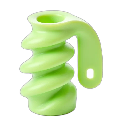 bottle, jewelry, weapon, food, 3d render, green, silicone, spiral-shaped transparent PNG cut-out