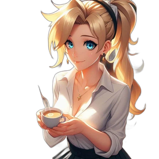 staff, weapon, dress, face, anime, cartoon, pixel art, fantasy art transparent PNG cut-out