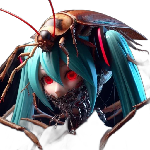 creature, mask, robot, animal, concept art, cyberpunk, anime, 3d render transparent PNG cut-out