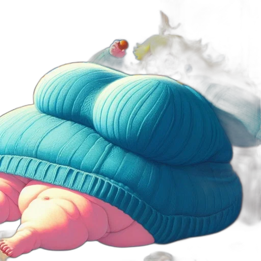 jacket, hat, creature, food, concept art, 3d render, watercolor, vaporwave transparent PNG cut-out