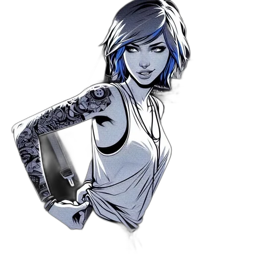 robot, jewelry, weapon, staff, comic book art, concept art, cartoon, cyberpunk transparent PNG cut-out
