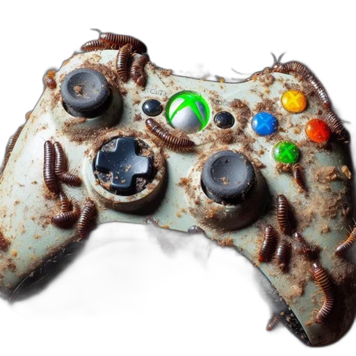weapon, 3d render, photorealistic, concept art, earth tones, xbox, controller, seen transparent PNG cut-out