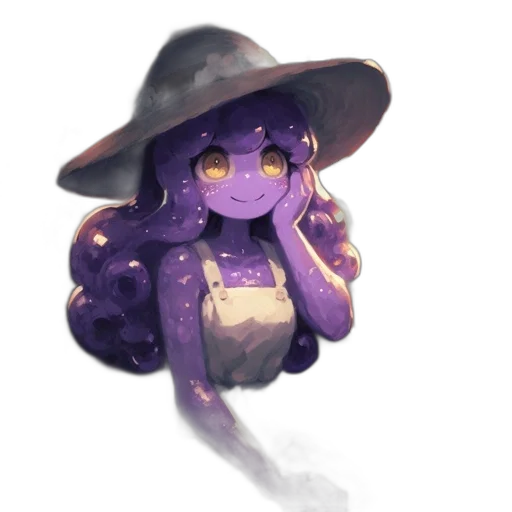 hat, staff, creature, dress, pixel art, watercolor, fantasy art, concept art transparent PNG cut-out
