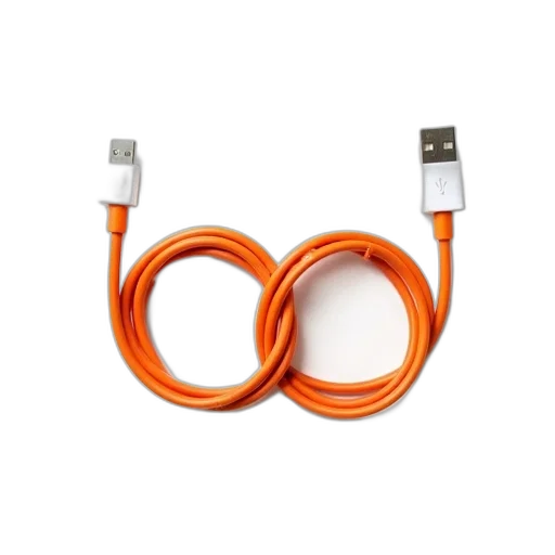jewelry, 3d render, pair, orange, usb, cables, white, connectors transparent PNG cut-out