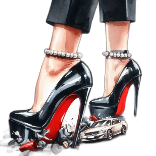 shoes, weapon, concept art, comic book art, cartoon, photorealistic, image, features transparent PNG cut-out