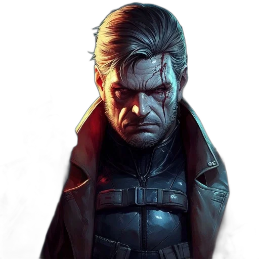 jacket, face, concept art, comic book art, cyberpunk, pixel art, dark, close-up transparent PNG cut-out