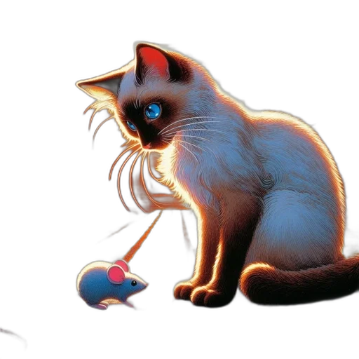 staff, animal, concept art, watercolor, photorealistic, pixel art, cat, mouse transparent PNG cut-out