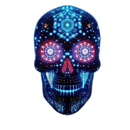mask, face, jacket, robot, cyberpunk, vaporwave, concept art, 3d render transparent PNG cut-out