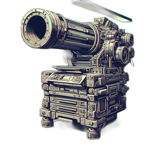 weapon, robot, furniture, car, 3d render, concept art, cyberpunk, pixel art transparent PNG cut-out