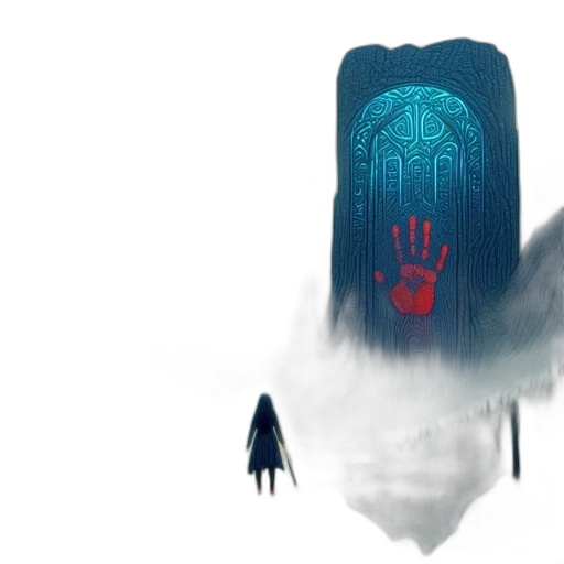 robot, mask, creature, concept art, cyberpunk, fantasy art, comic book art, fog transparent PNG cut-out