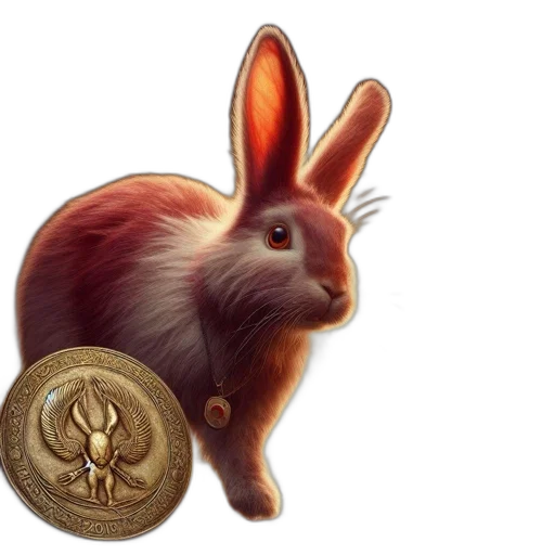 animal, concept art, photorealistic, fantasy art, 3d render, anthropomorphized, rabbit, wearing transparent PNG cut-out
