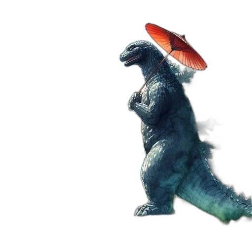 dragon, hat, creature, animal, 3d render, concept art, watercolor, picturesque transparent PNG cut-out