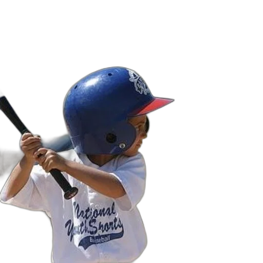 staff, weapon, young, child, blue, helmet, white, shirt transparent PNG cut-out