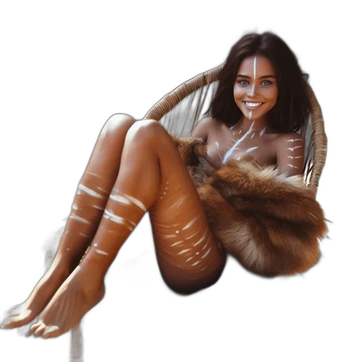 hair, jewelry, shoes, creature, photorealistic, concept art, fantasy art, oil painting transparent PNG cut-out