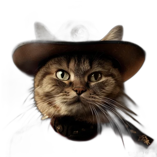 hat, staff, animal, face, photorealistic, fantasy art, oil painting, concept art transparent PNG cut-out