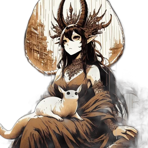 mask, dragon, crown, dress, fantasy art, concept art, anime, comic book art transparent PNG cut-out