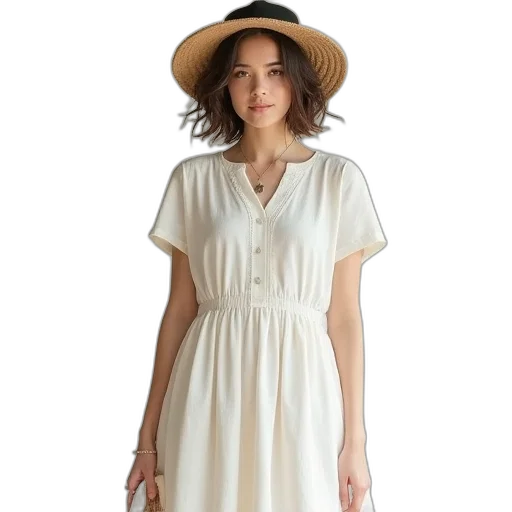 dress, hat, monochrome, earth tones transparent PNG cut-out