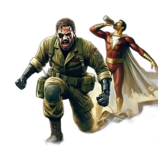 concept art, comic book art, fantasy art, pixel art, red, post-apocalyptic, scene, features transparent PNG cut-out