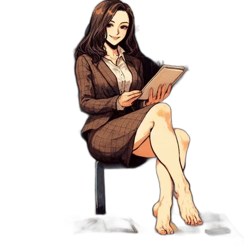dress, furniture, staff, pixel art, concept art, cartoon, comic book art, woman transparent PNG cut-out