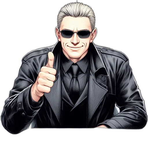 jacket, staff, pixel art, 3d render, cyberpunk, concept art, animated, figure transparent PNG cut-out