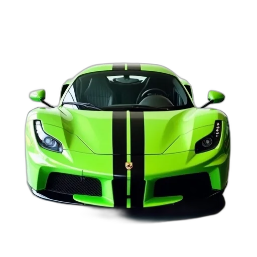 car, animal, 3d render, photorealistic, green, black, stripe, parked transparent PNG cut-out