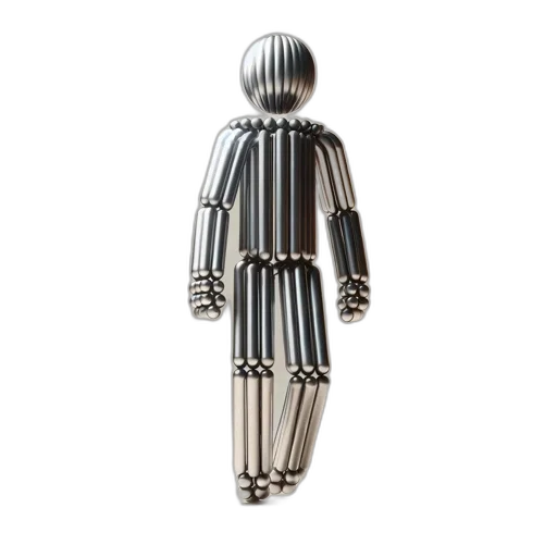 robot, staff, jewelry, jacket, 3d render, erect, humanoid, model transparent PNG cut-out