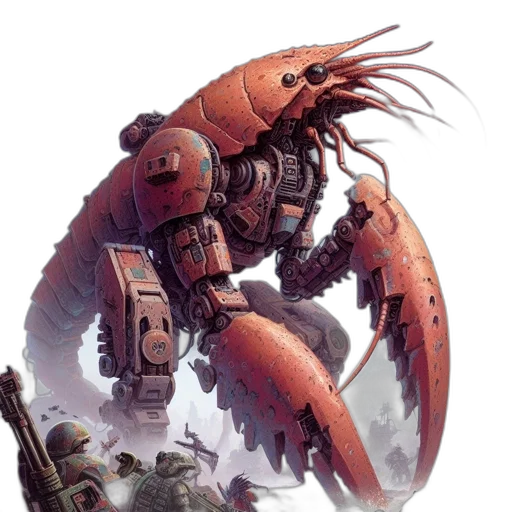 robot, weapon, creature, animal, concept art, fantasy art, photorealistic, 3d render transparent PNG cut-out