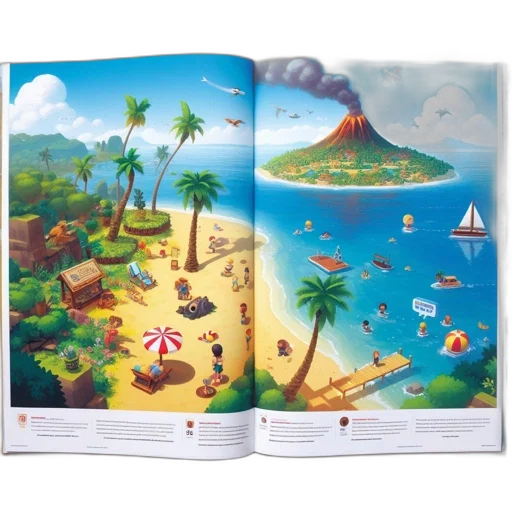 concept art, 3d render, photorealistic, beach, underwater, two, contrasting, scenes transparent PNG cut-out
