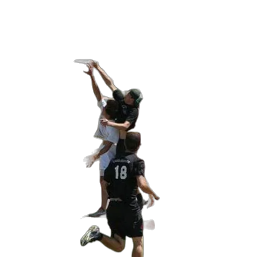 3d render, group, people, playing, frisbee, field, one, player transparent PNG cut-out