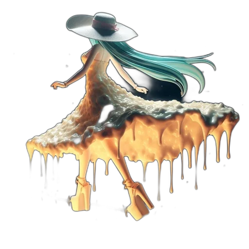 creature, dragon, hair, dress, concept art, fantasy art, watercolor, pixel art transparent PNG cut-out