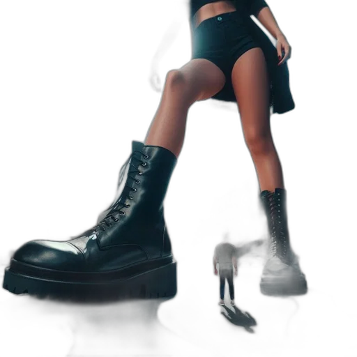 shoes, weapon, concept art, photorealistic, 3d render, cyberpunk, enormous, female transparent PNG cut-out