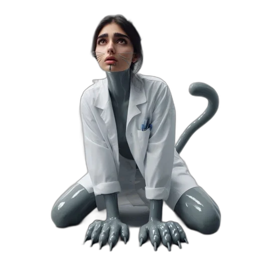 creature, animal, staff, robot, concept art, 3d render, photorealistic, cartoon transparent PNG cut-out