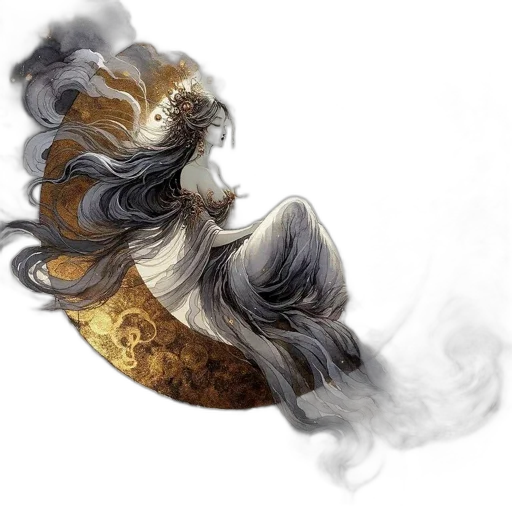 dragon, hair, mask, crown, fantasy art, concept art, photorealistic, watercolor transparent PNG cut-out