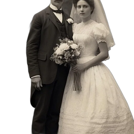 dress, crown, staff, hat, photorealistic, couple, early, 20th transparent PNG cut-out